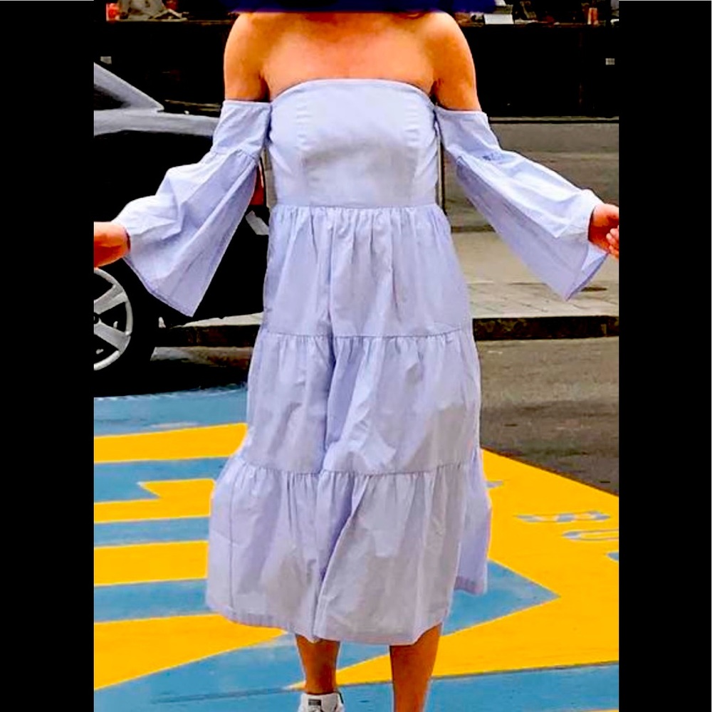 Club Monaco Strapless Dress w sleeves